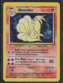 Ninetales - 12/102 - Pokemon Base Set Unlimited Holo Rare Card WOTC MP - Image 1
