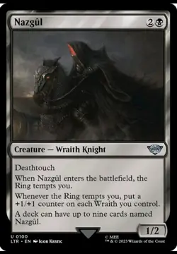 Magic the Gathering Lord of the Rings Nazgul Card - Image 1