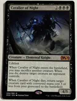 1x Cavalier of Night Core Set 2020 Regular LP Light Play M20 094 MTG Magic the G - Image 1