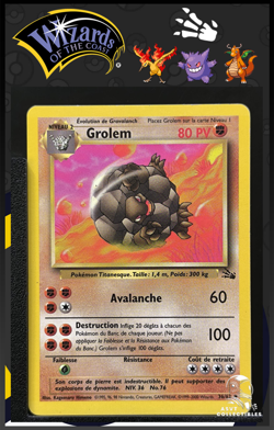 Carte Pokemon Grolem 36/62 Edition 2 ED2 Unlimited Fossile Wizards FR - Image 1