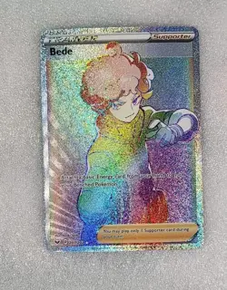 Bede 207/202 NM/M Sword & Shield Base Secret Rainbow Pokemon TCG - Image 1