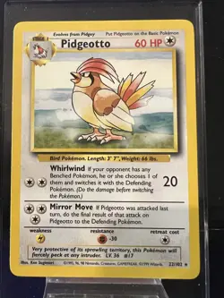 Pokemon TCG Pidgeotto 22/102 Base Set 1999 - Image 1