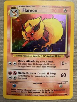 Pokemon TCG Flareon Jungle Holo Rare Card 3/64 LP+ - Image 1