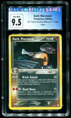 CGC 9.5 Dark Marowak Holo Rare Team Rocket Returns 2004 Pokemon Card #7 - Image 1