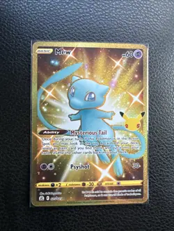 Pokemon TCG Celebrations Mew Gold Full Art Holo Card 25/25 Secret Rare - Image 1