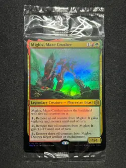 Migloz, Maze Crusher Prerelease Foil Promo MTG Magic 2023 Phyrexia NM/M Sealed - Image 1