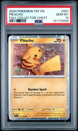 2024 POKEMON TEF EN-TEMPORAL FORCES FALL COLLECTOR CHEST #051 PIKACHU PSA 10 - Image 1