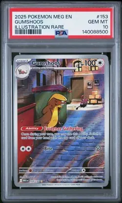 GUMSHOOS 153/132 Illustration Rare Pokemon Mega Evolution PSA 10 GEM *hlb - Image 1