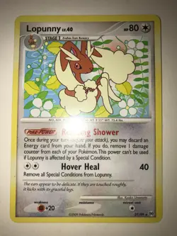Lopunny 21/99 Non Holo Rare Platinum Arceus Pokemon TCG NM/LP - Image 1