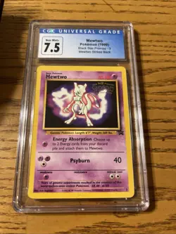 MEWTWO 1999 POKEMON THE FIRST MOVIE BLACK STAR PROMOS B #3 CGC 7.5 - Image 1