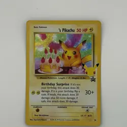 Pokemon Birthday Pikachu Holo McDonald’s Promo 25th Anniversary Celebrations 202 - Image 1