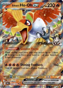 Pokemon Ethan's Ho-Oh ex 039/182 SV10 Destined Rivals Holo TCG - Image 3