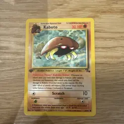 Pokemon TCG Kabuto Fossil 1st Edition Common Card 50/62 LP / Mint Condition - Image 1