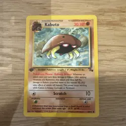 Pokemon TCG Kabuto Fossil 1st Edition Common Card 50/62 LP / Mint Condition - Image 1