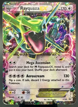 Rayquaza EX XY66 Black Star Promo Holo Foil Pokemon TCG HP Scratched - Image 1