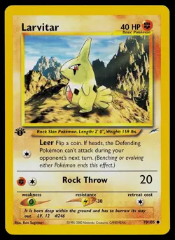 Pokemon Card - Larvitar Neo Destiny 70/105 Common 1st Edition - Image 1
