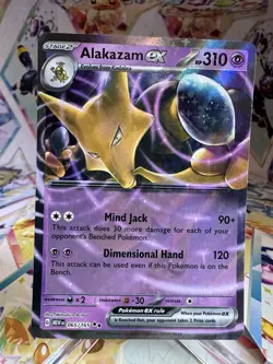Pokemon TCG Alakazam EX 065/165 Scarlet Violet 151 Double Rare English Card - Image 1