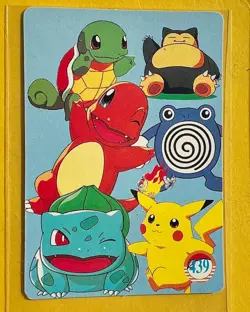 SNORLAX PIKACHU LOUNGE Vintage Prism Holo Sticker Card Anime Collectible Foil - Image 2