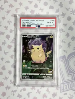 Pokemon Trading Card Pikachu 25th Anniversary Collection PSA 10 S8a 001028 - Image 1