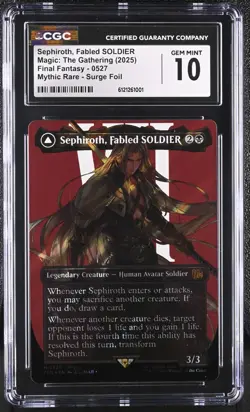 CGC 10 SEPHIROTH, Fabled SOLDIER MTG FINAL FANTASY M0527 Borderless (Surge Foil) - Image 1