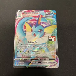 Pokemon TCG Vaporeon VMAX Prize Pack Series Promo Play! Stamped 🔥 - Image 1