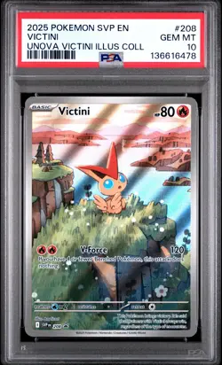 2025 POKEMON SVP PROMO UNOVA VICTINI ILLUSTRATION COLLECTION #208 VICTINI PSA 10 - Image 1