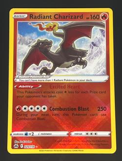 Pokemon Radiant Charizard 020/159 CRZ Crown Zenith NM - Image 1