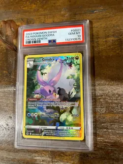 Pokemon 2023 Crown Zenith Full Art HISUIAN GOODRA #GG21 PSA 10 Gem Mint RARE - Image 1