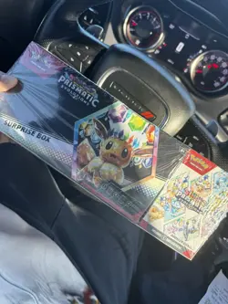 Pokemon Scarlet & Violet Prismatic Evolutions Surprise Box Booster Bundle Eevee - Image 4
