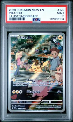 Pokemon Pikachu Illustration 173/165 Rare 2023 Mew en Gem MT 151 PSA 9 - Image 1