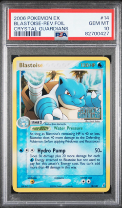 2006 POKEMON EX CRYSTAL GUARDIANS #14 BLASTOISE-REVERSE FOIL PSA 10 - Image 1