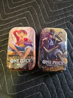 New & Sealed! Set of 2 One Piece Card Game Tin Pack Set Volume 2 - Image 1