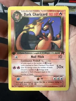 Pokemon TCG Dark Charizard 21/82 Rare Card Vintage Non Holo 1st Edition - Image 3