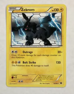 Pokemon ZEKROM Card 50/99 Rare Regular LP B&W Next Destinies Light Play Non-Holo - Image 1