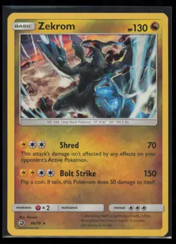 Zekrom 46/70 Pokemon Dragon Majesty Rare Holo Light Play Card LP - Image 1