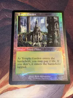 Temple Garden X1 Mtg Ravnica Remastered Nm Foil Retro Frame - Image 1