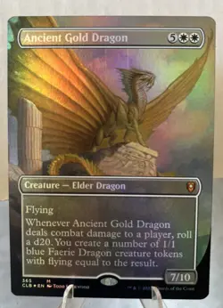2022 MTG Battle for Baldur's Gate #365 Ancient Gold Dragon Borderless Foil Rare - Image 2