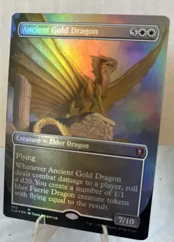 2022 MTG Battle for Baldur's Gate #365 Ancient Gold Dragon Borderless Foil Rare - Image 3
