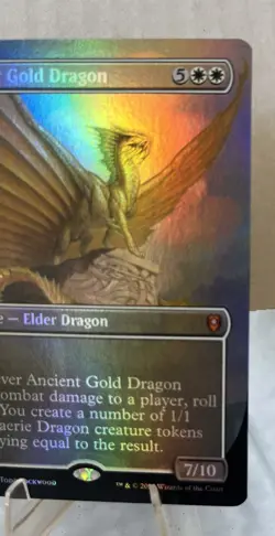2022 MTG Battle for Baldur's Gate #365 Ancient Gold Dragon Borderless Foil Rare - Image 4