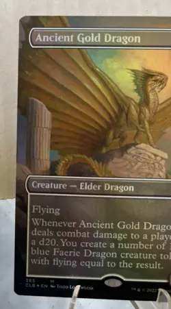2022 MTG Battle for Baldur's Gate #365 Ancient Gold Dragon Borderless Foil Rare - Image 5
