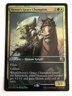 MTG Game Day Promo Heron's Grace Champion Foil 185/205 LP - Image 1