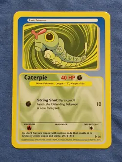 MP Caterpie Funskool 2004 India Vintage Pokemon Card RARE HTF - Image 1