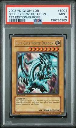 Yu-Gi-Oh! Blue Eyes White Dragon LOB-E001 1st Edition Ultra Rare PSA - Image 1