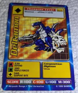 Digimon Cards - 1999 Digi-Battle Deltamon BO-74 - Image 1