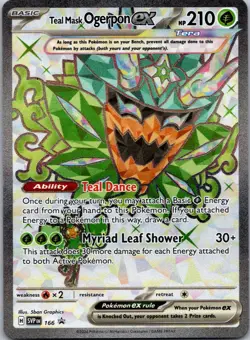 Teal Mask Ogerpon ex SV: Scarlet & Violet Promo Cards 166 NM - Image 1