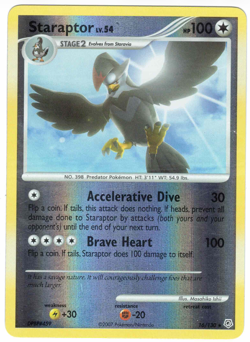 Staraptor 16/130 Diamond & Pearl Reverse Holo Rare Pokemon Card - Image 1