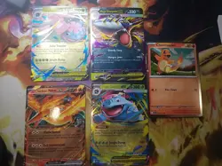 Pokemon 5 Card Lot: Mega Venusaur 013 & 003, ASC Charmander 020, Moltres, Shark - Image 1