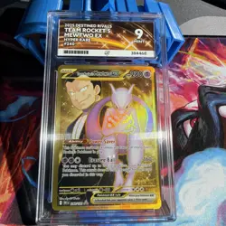 Pokemon TCG Team Rocket's Mewtwo EX Card 240/182 Gold Hyper Rare Ace 9 - Image 1