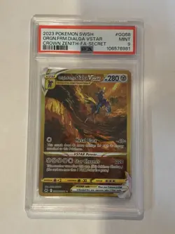 PSA 9 Origin Forme Dialga VSTAR GG68/GG70 Crown Zenith Pokemon Card 2023 Gold - Image 1