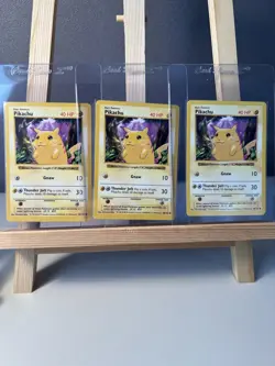 Pokemon Pikachu Shadowless Yellow Cheeks X3 LP-NM Base Set 1999 Wotc - Image 1